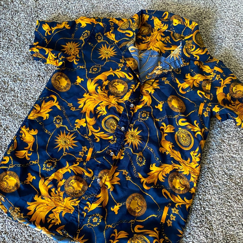 Gold design Mens button up